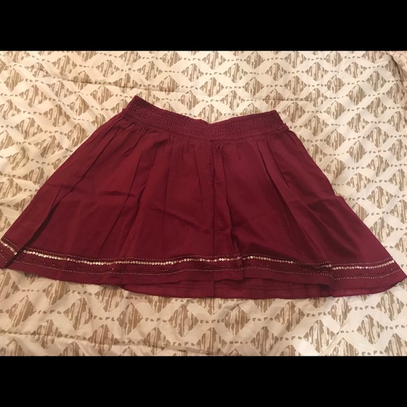 Burgundy Medium Beaded Sexy Fun Skirt - Picture 3 of 6